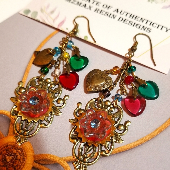 LONG FEMININE MzMax Resin Designs Earrings - Picture 4 of 7